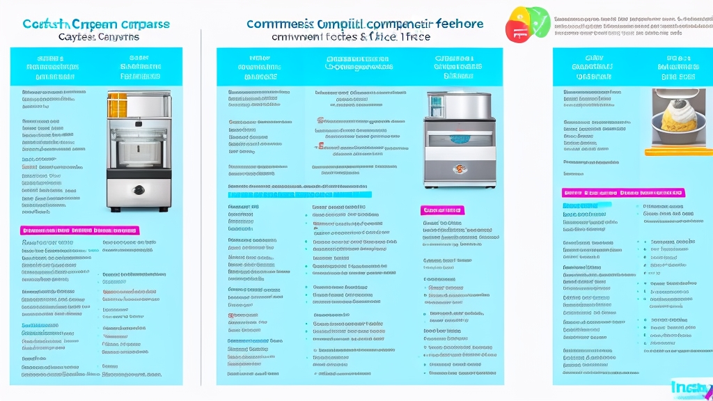 Kompresszoros és fagyasztótálcás fagylaltgép tulajdonságainak összehasonlítása infografika stílusban